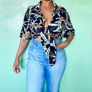 Vintage Short Sleeve Floral Print Hawaiian Shirt Men’s Size XL
